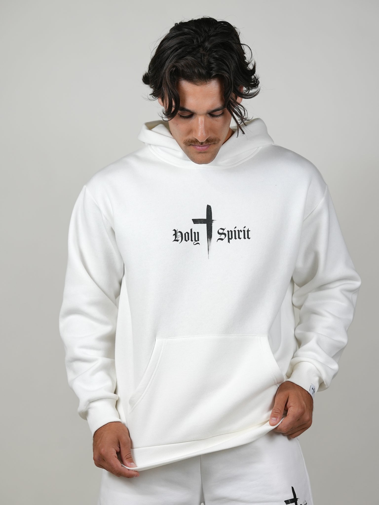 Holy Spirit Comfort Hoodie/Short Set - White - HolStrength