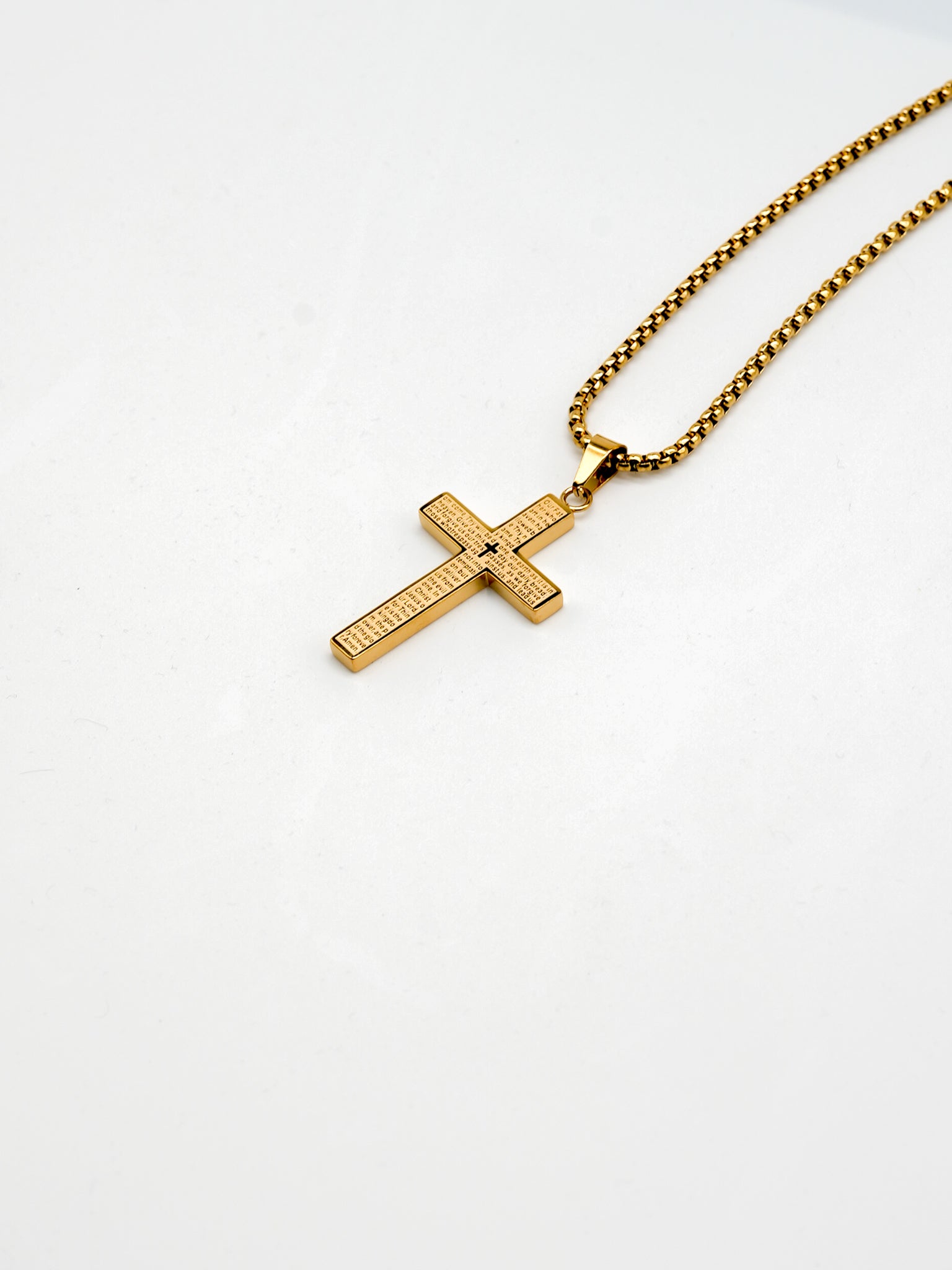 Lord's Prayer Cross Pendant Necklace - HolStrength