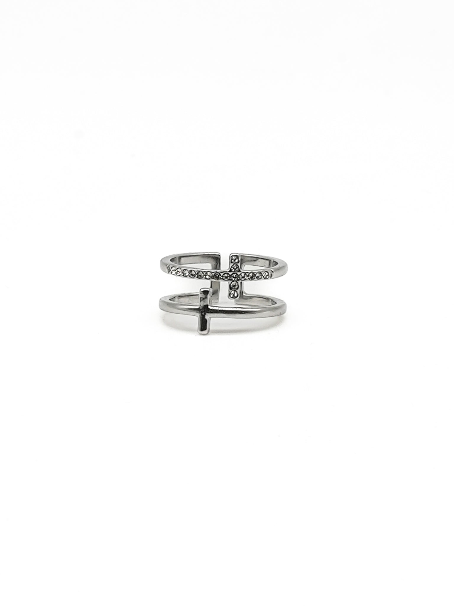 Stacked Twin Cross Ring