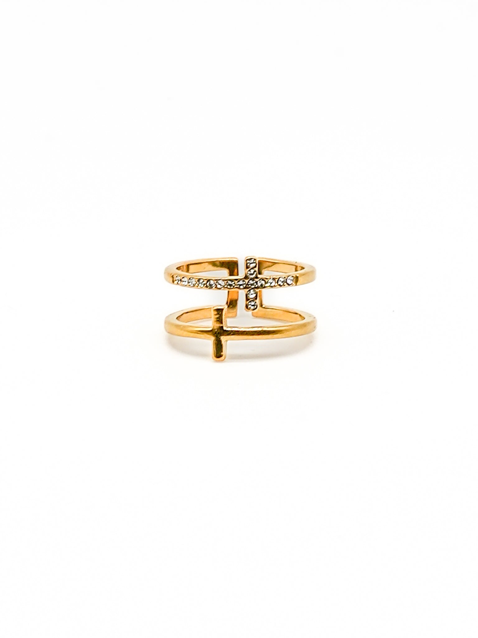 Stacked Twin Cross Ring