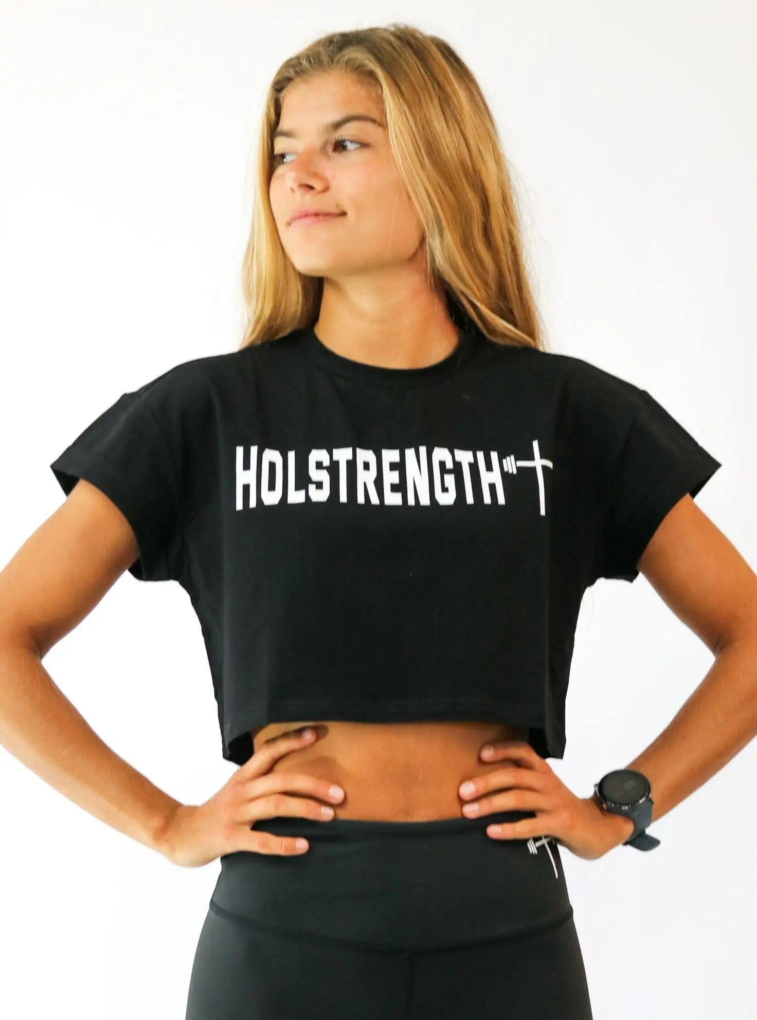 Essential Crop Tee - Black HolStrength