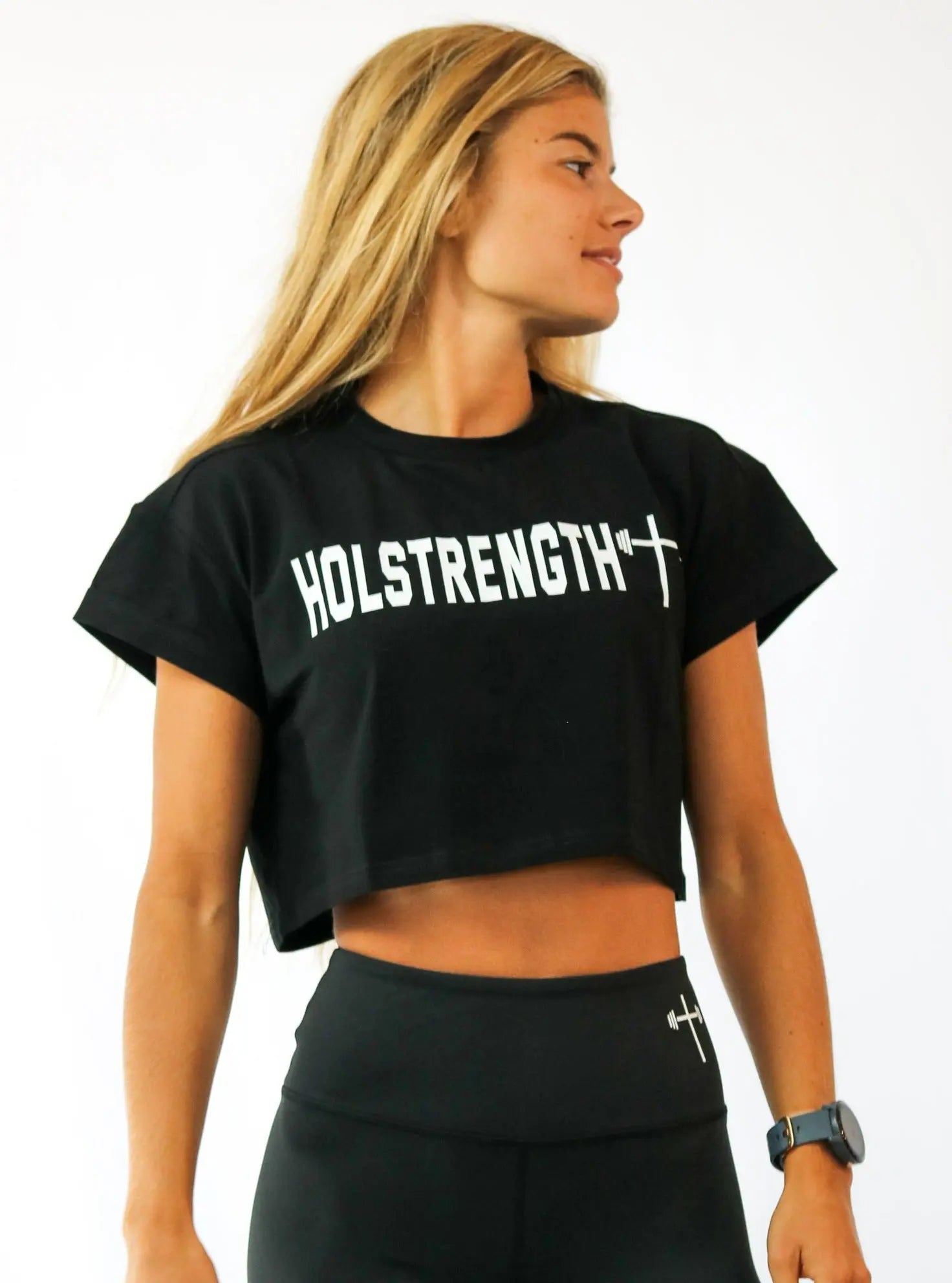 Essential Crop Tee - Black HolStrength