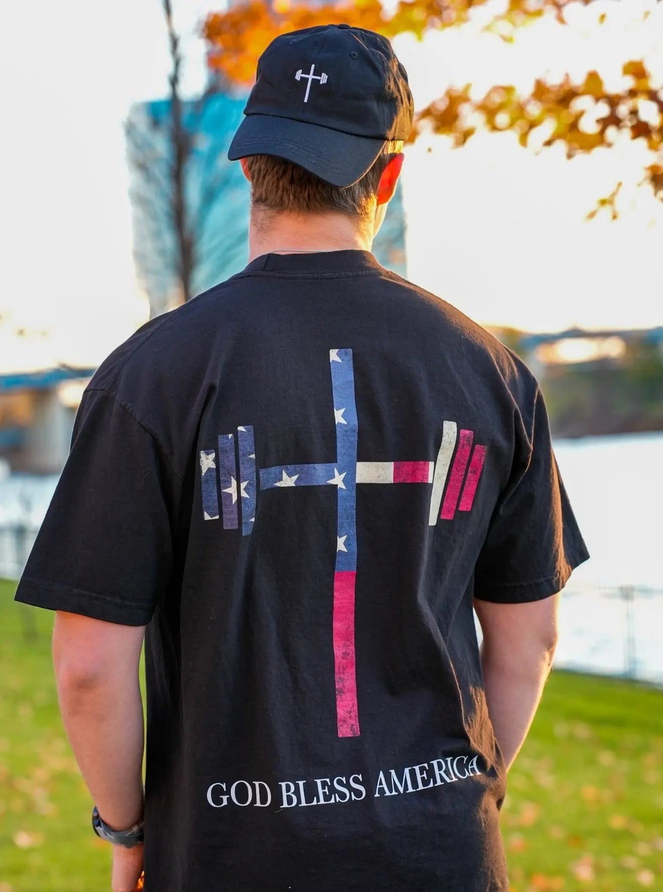 God Bless America Tee - Black HolStrength