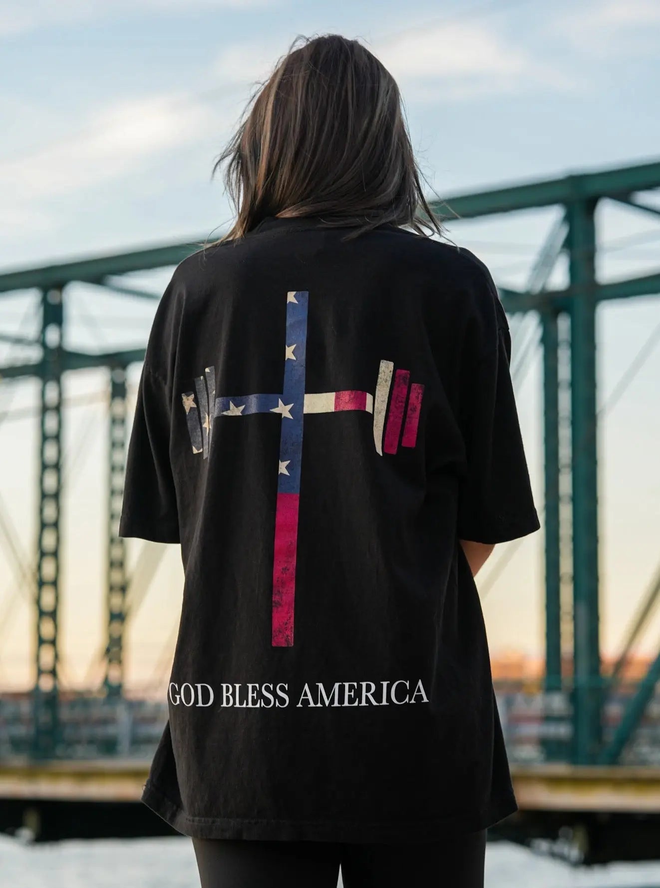 God Bless America Tee - Black HolStrength