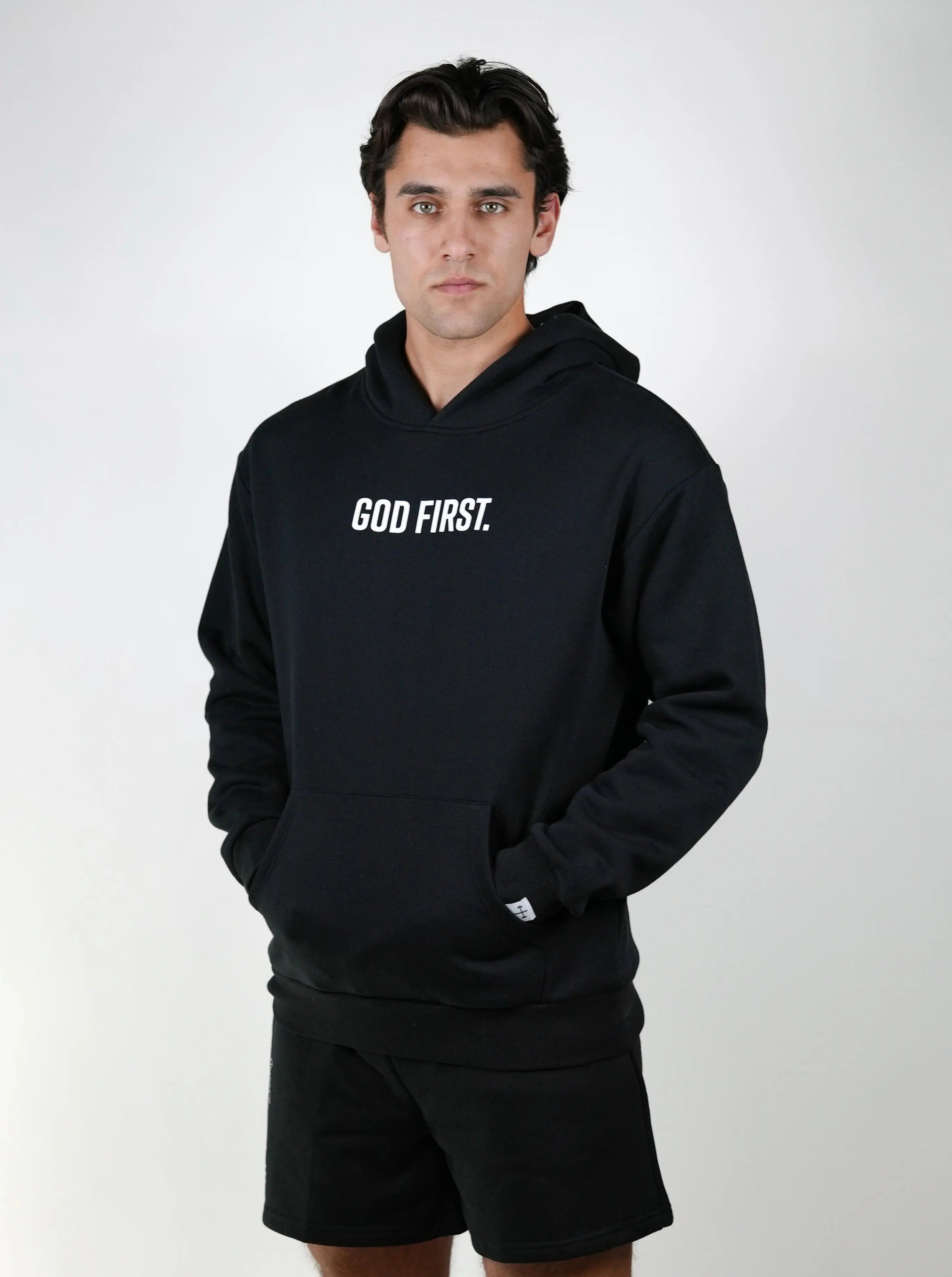 God First Hoodie - Black HolStrength