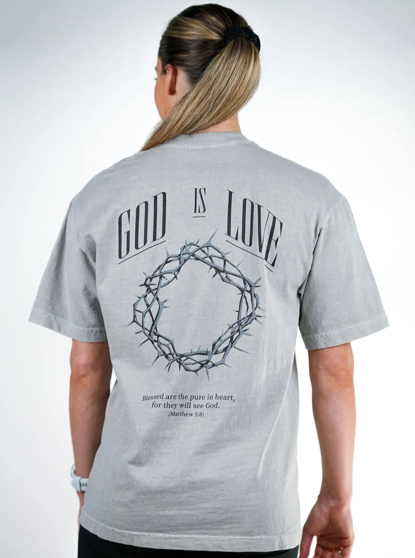 God Is Love Tee - Grey HolStrength