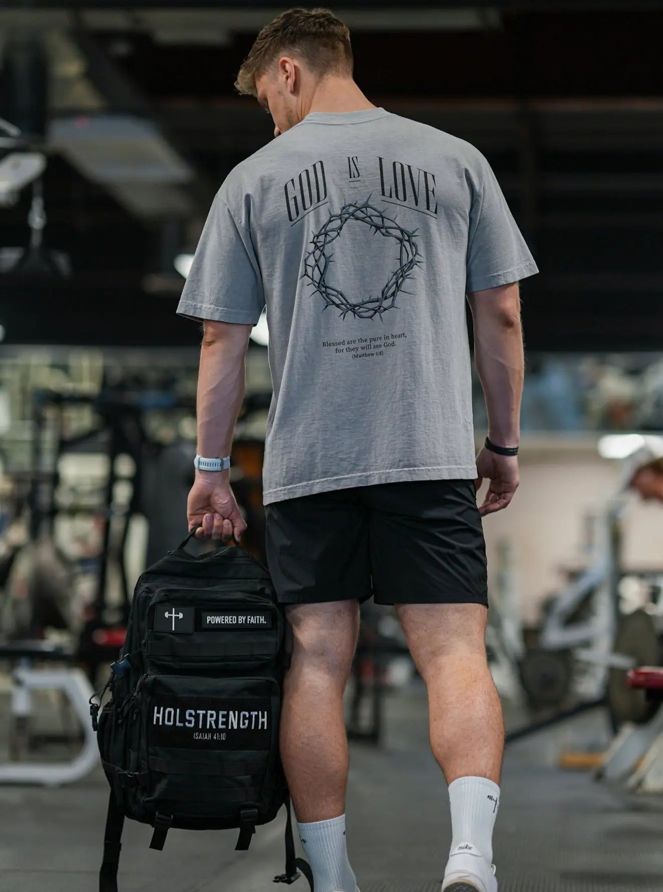 God Is Love Tee - Grey HolStrength