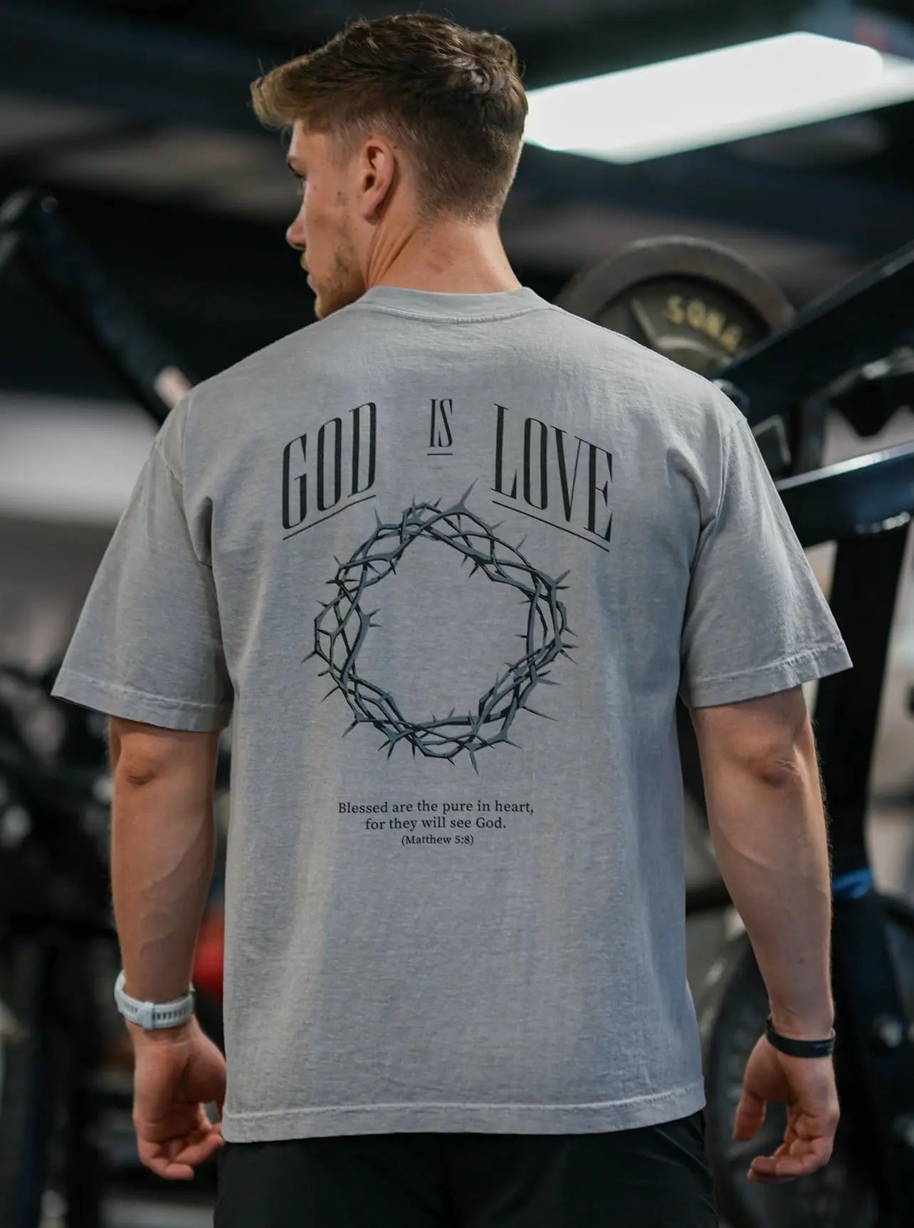 God Is Love Tee - Grey HolStrength