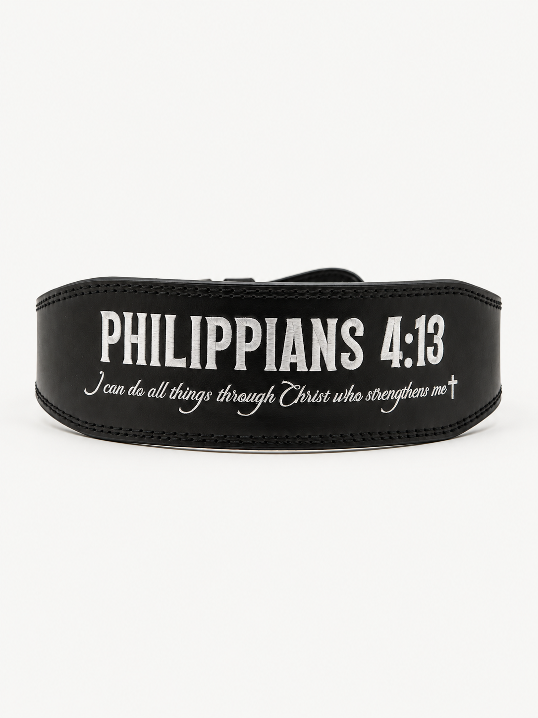 Philippians 4:13 Premium Leather 7MM Prong Belt