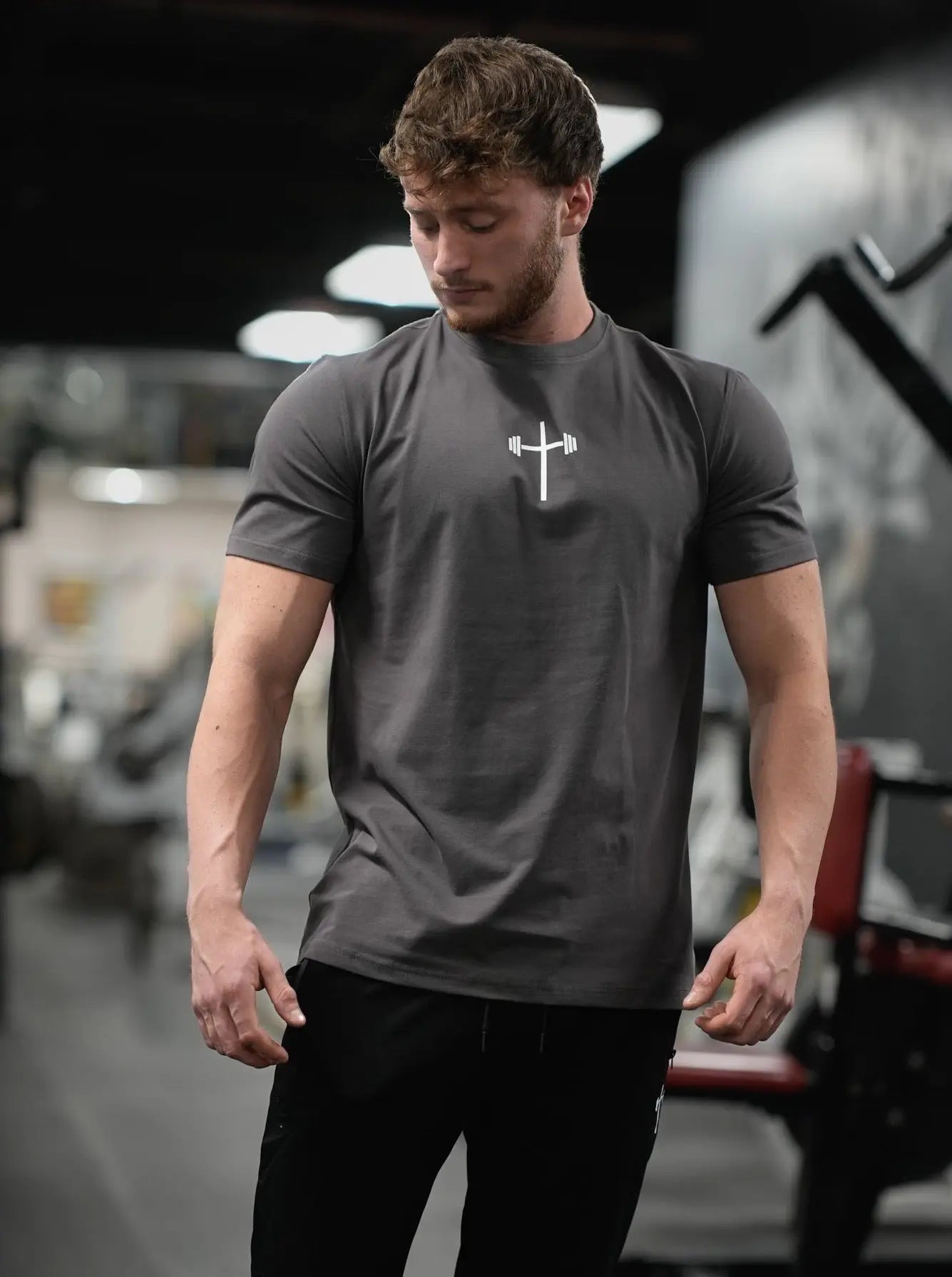 Matthew 6:33 Performance Tee - Gunmetal HolStrength