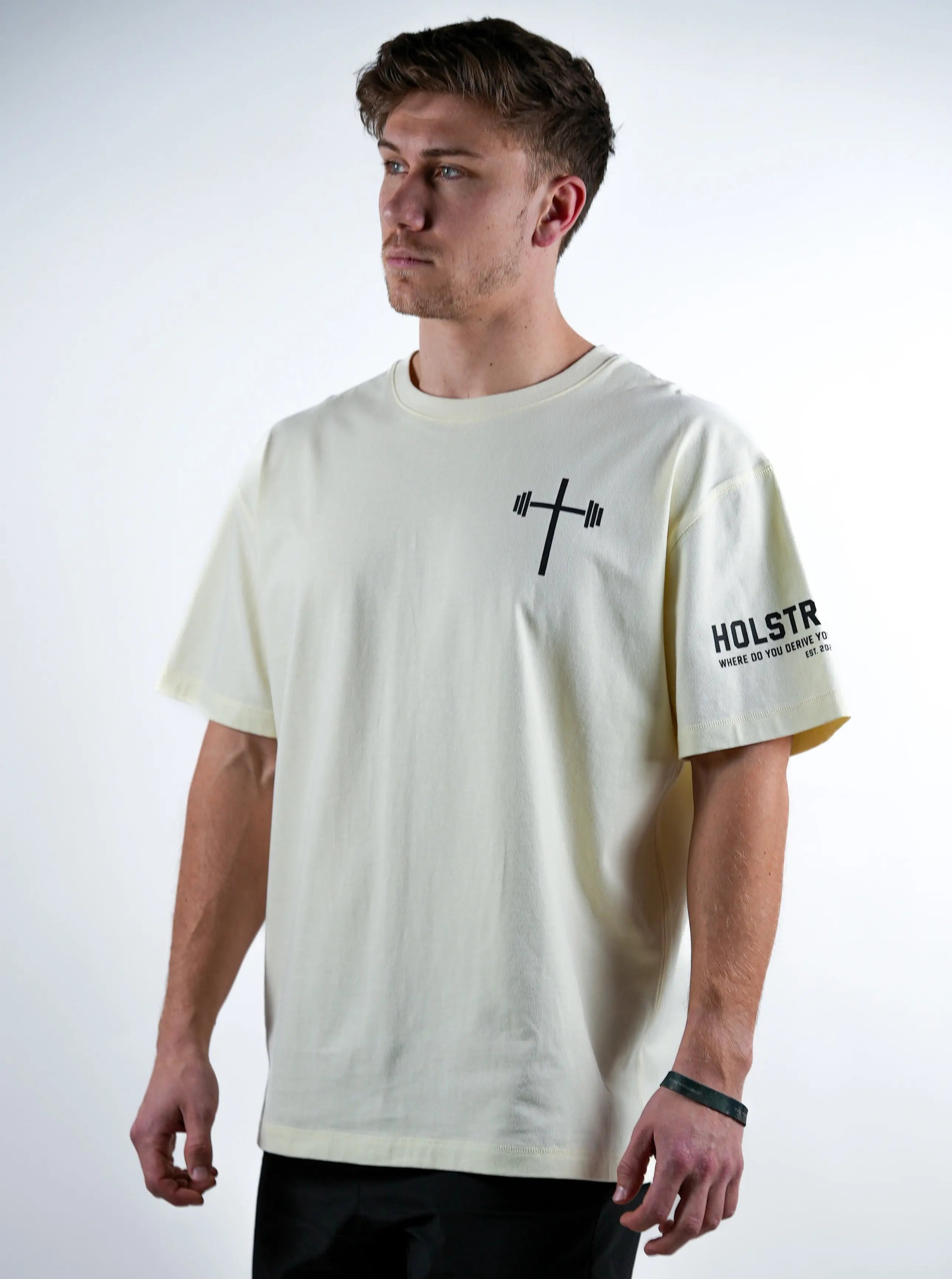 Psalm 23:4 Oversized Tee - Cream HolStrength
