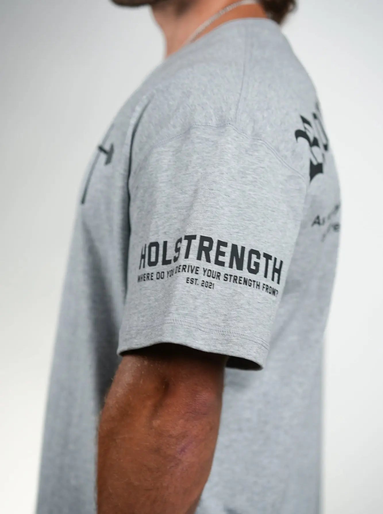 Romans 14:11 Oversized Tee - Heather Grey HolStrength