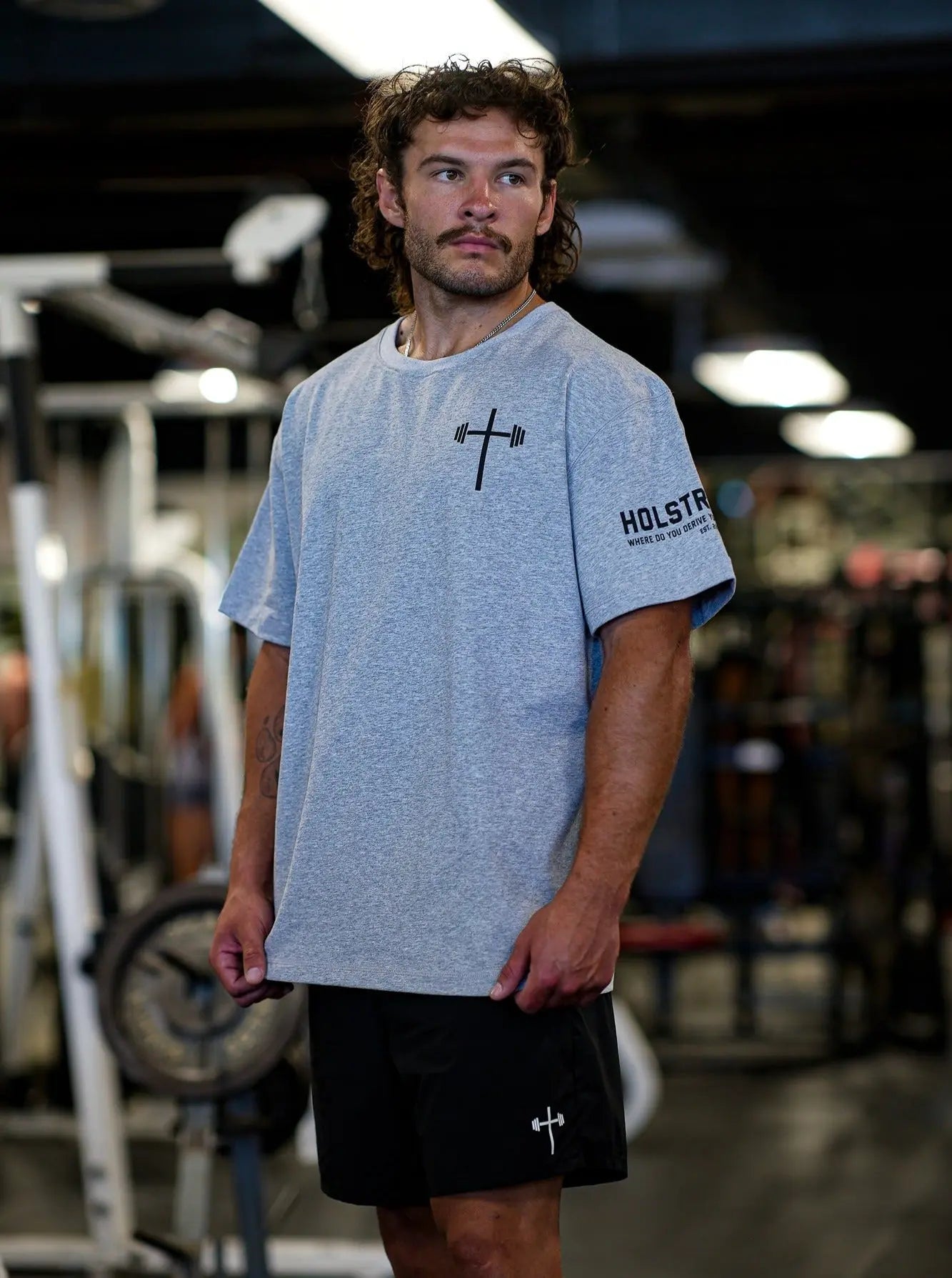 Romans 14:11 Oversized Tee - Heather Grey HolStrength