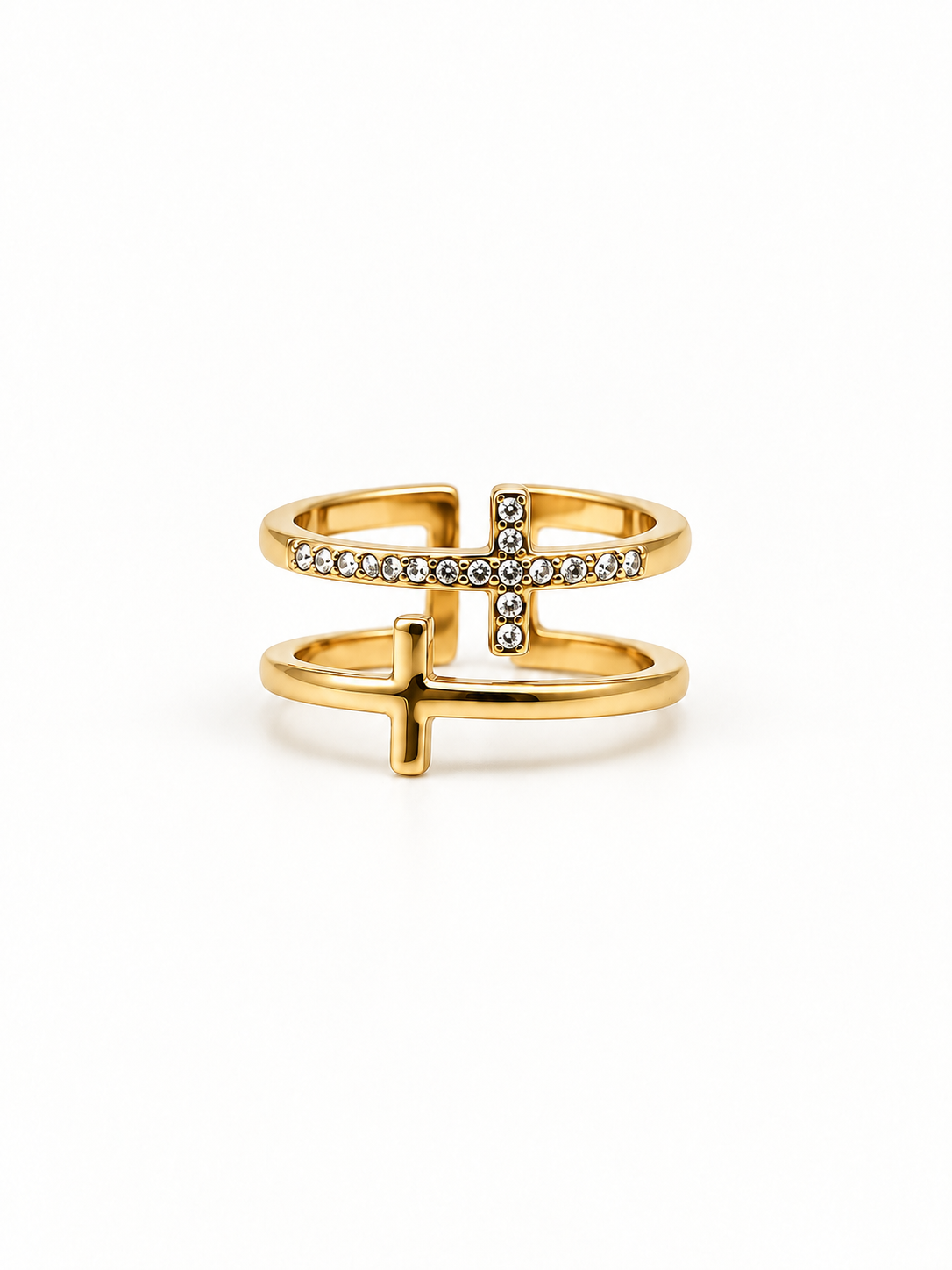 Stacked Twin Cross Ring