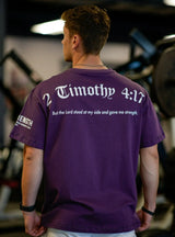 2 Timothy 4:17 Oversized Tee - Purple HolStrength