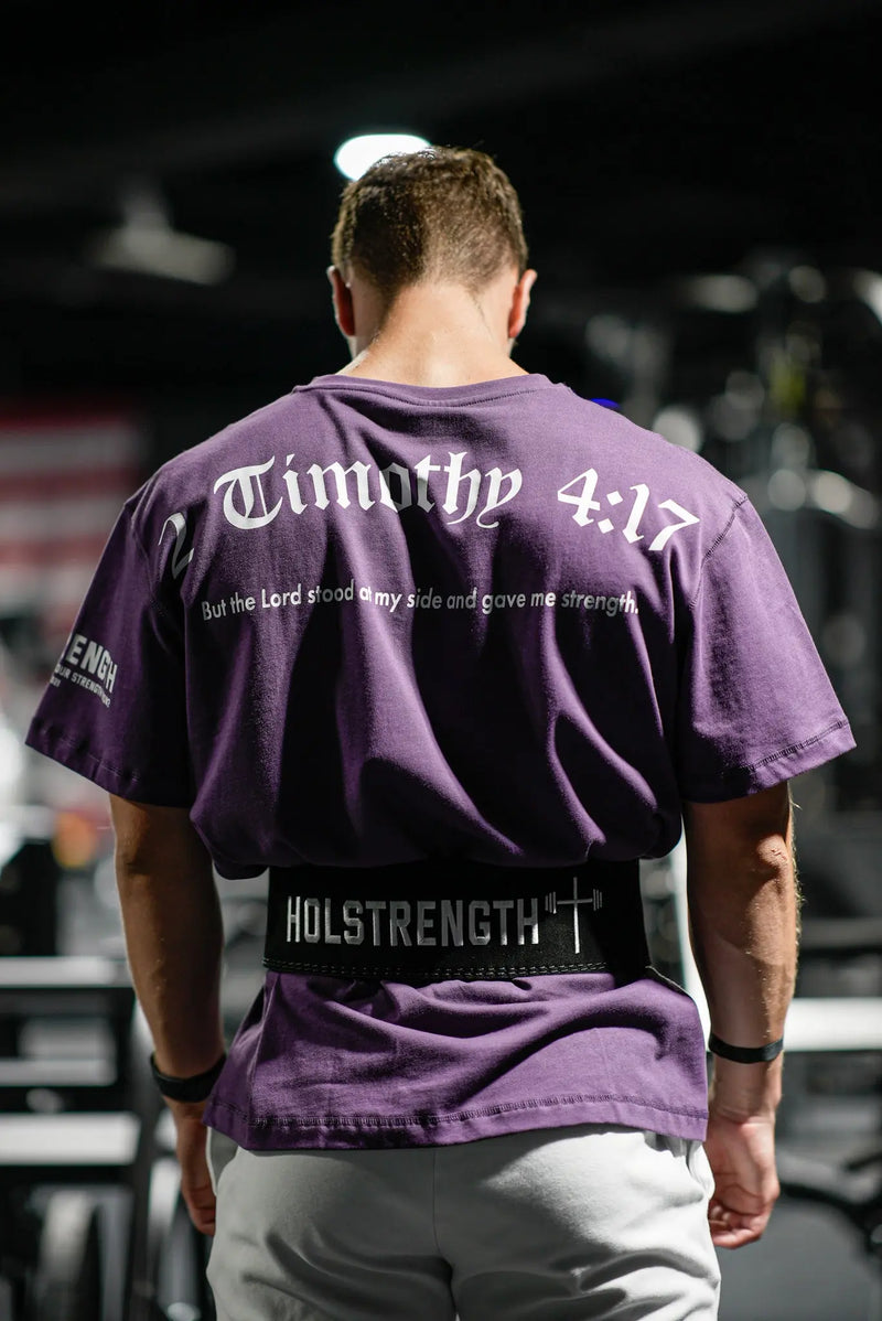 2 Timothy 4:17 Oversized Tee - Purple HolStrength