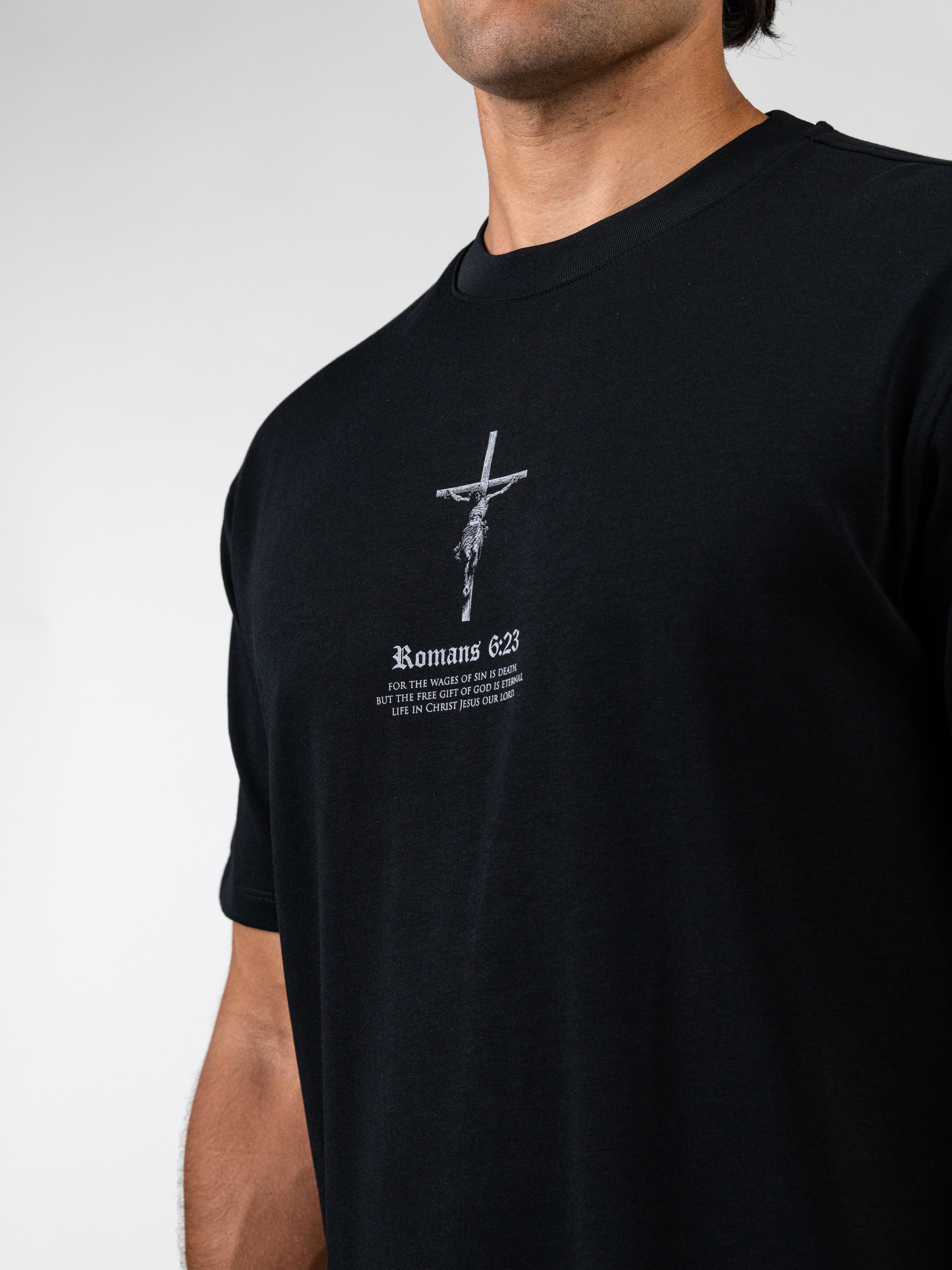 Romans 6:23 “Wages of Sin” Premium Oversized Tee
