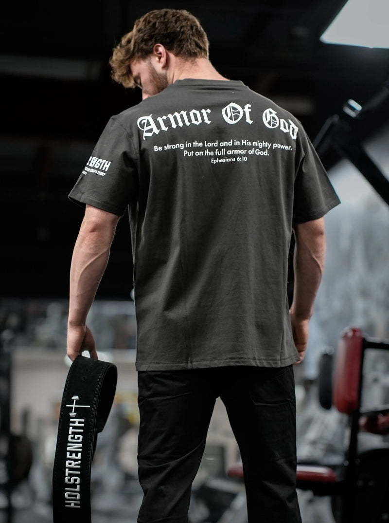 Armor Of God Oversized Tee - Matte Black HolStrength
