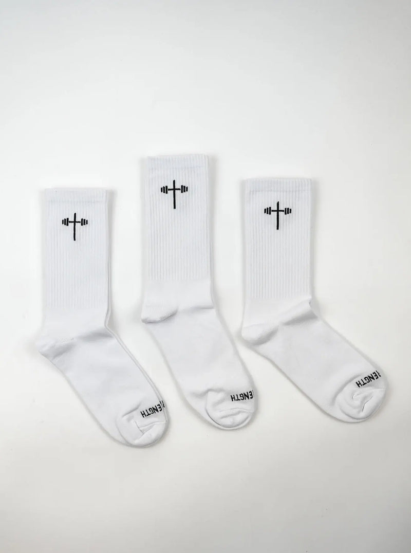 Crew Socks (1 Pair) - White HolStrength