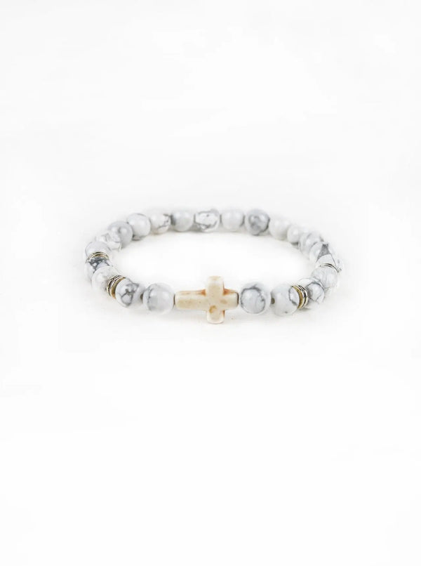 Cross Wristband - Marble White HolStrength