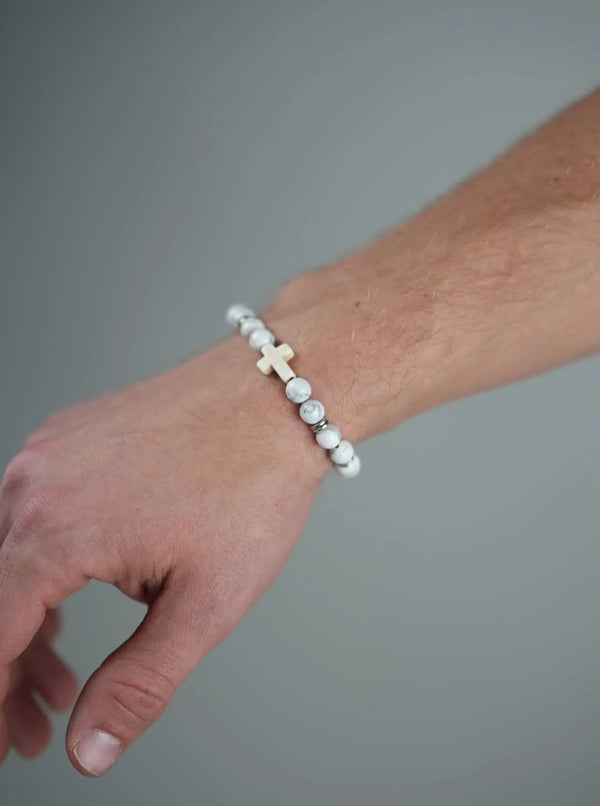 Cross Wristband - Marble White HolStrength