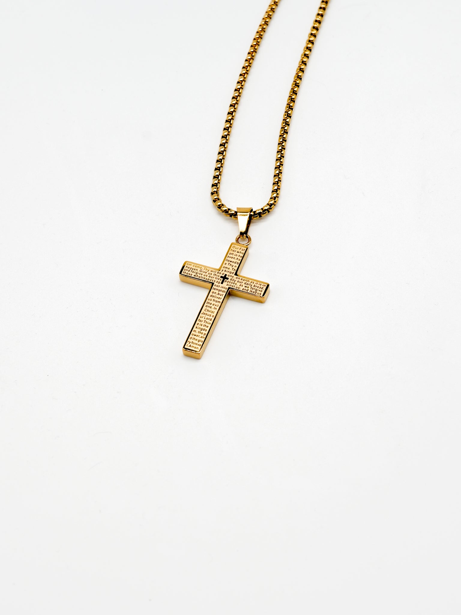 Lord's Prayer Cross Pendant Necklace - HolStrength