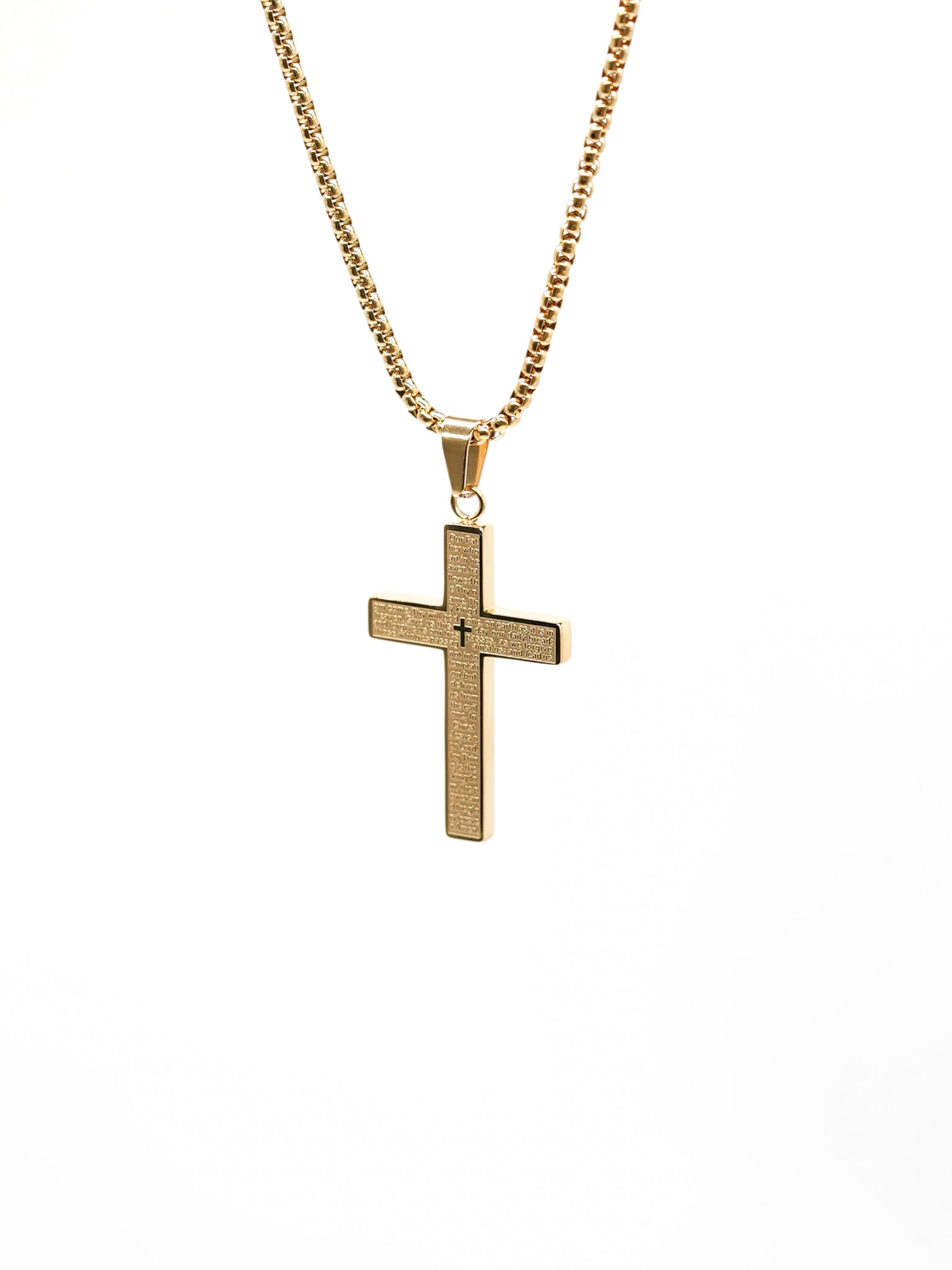 Lord's Prayer Cross Pendant Necklace - HolStrength