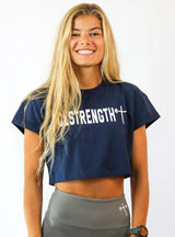 Essential Crop Tee - Navy Blue HolStrength