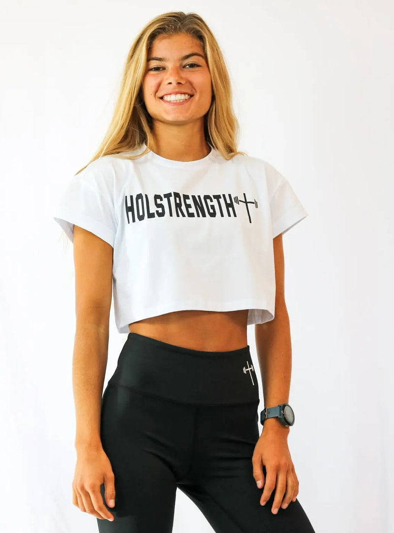 Essential Crop Tee - White HolStrength