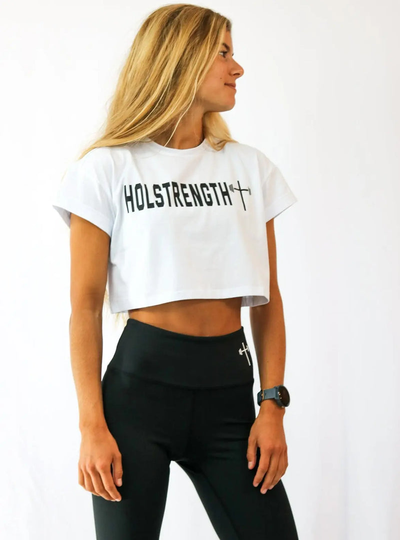 Essential Crop Tee - White HolStrength