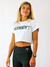 Essential Crop Tee - White HolStrength
