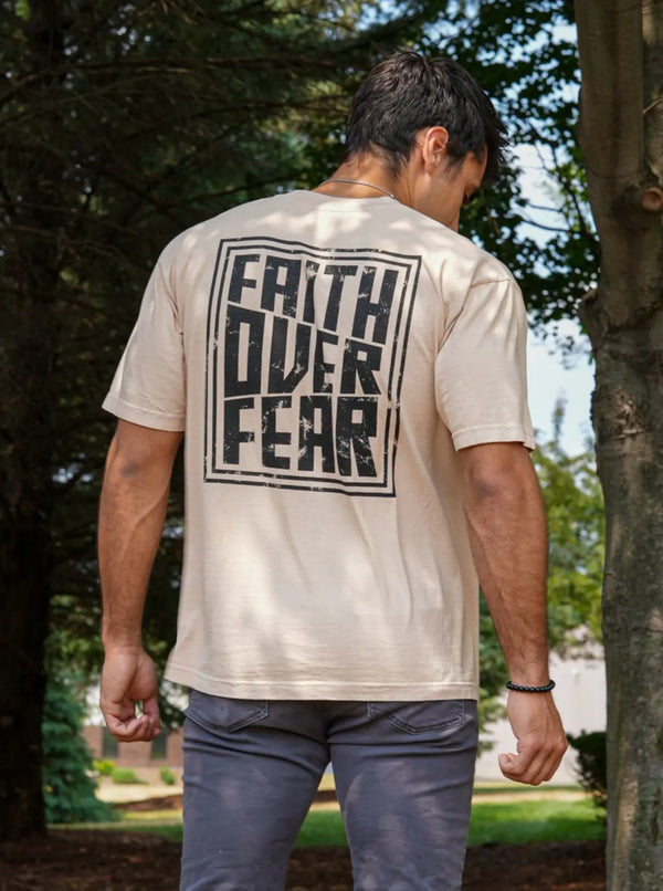 Faith Over Fear Tee - Khaki HolStrength