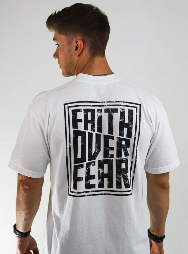 Faith Over Fear Tee - White - HolStrength