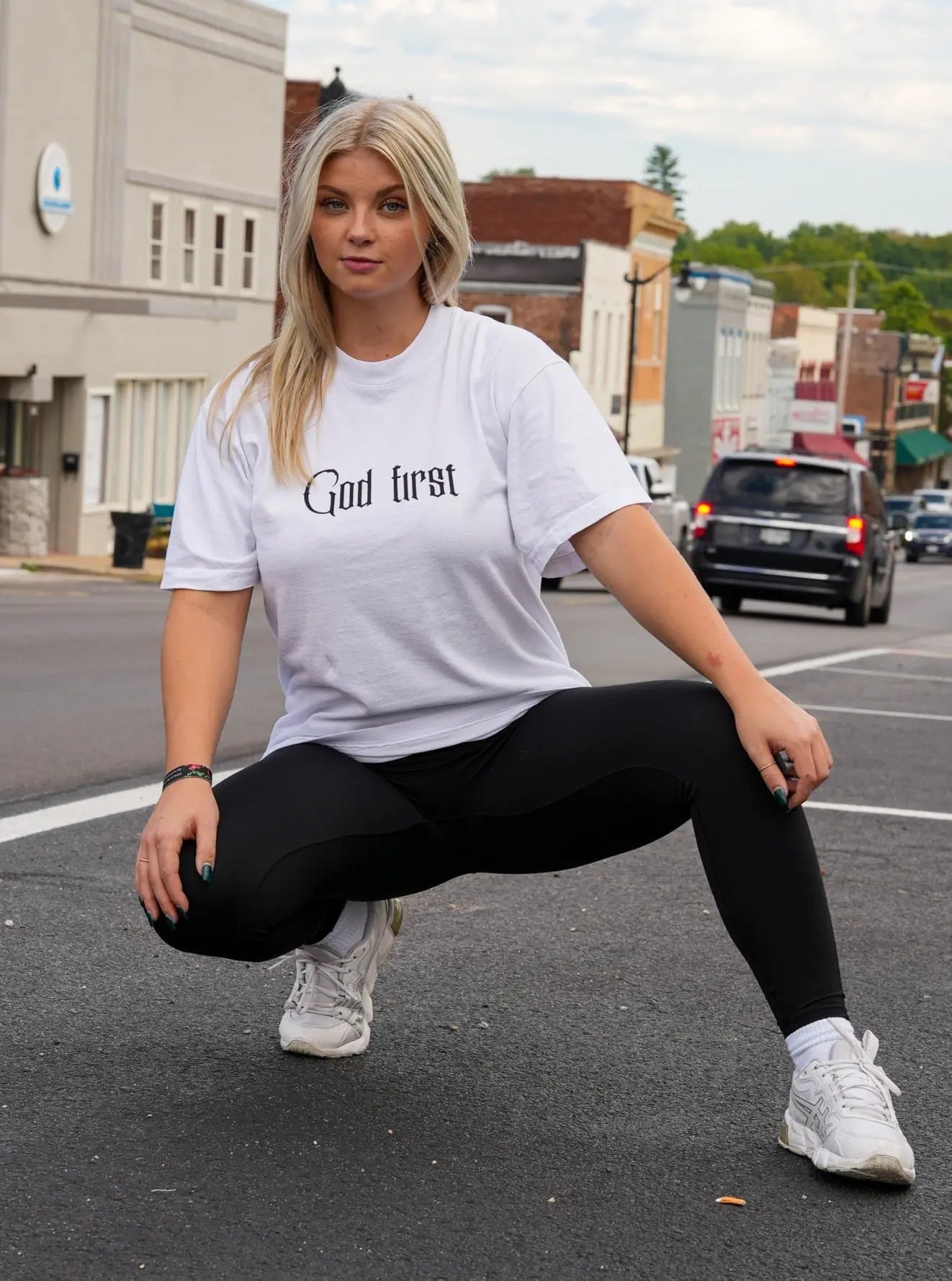 God First Tee - White HolStrength
