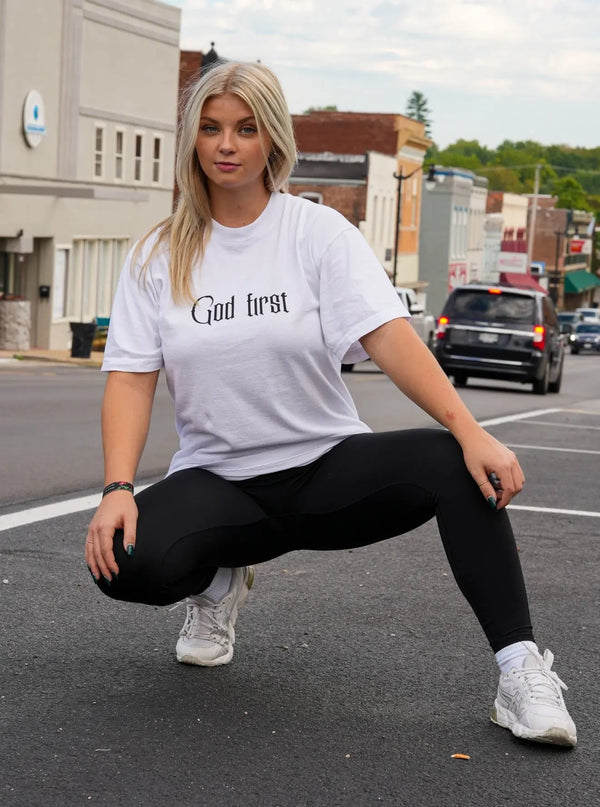 God First Tee - White HolStrength