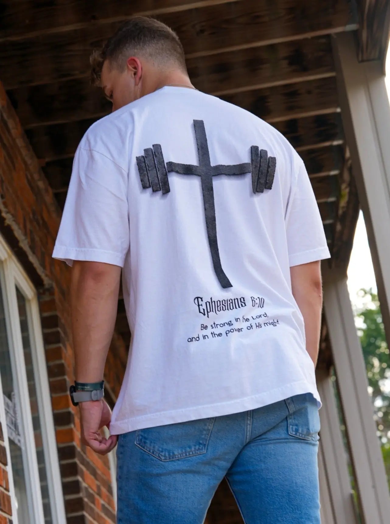 God First Tee - White HolStrength