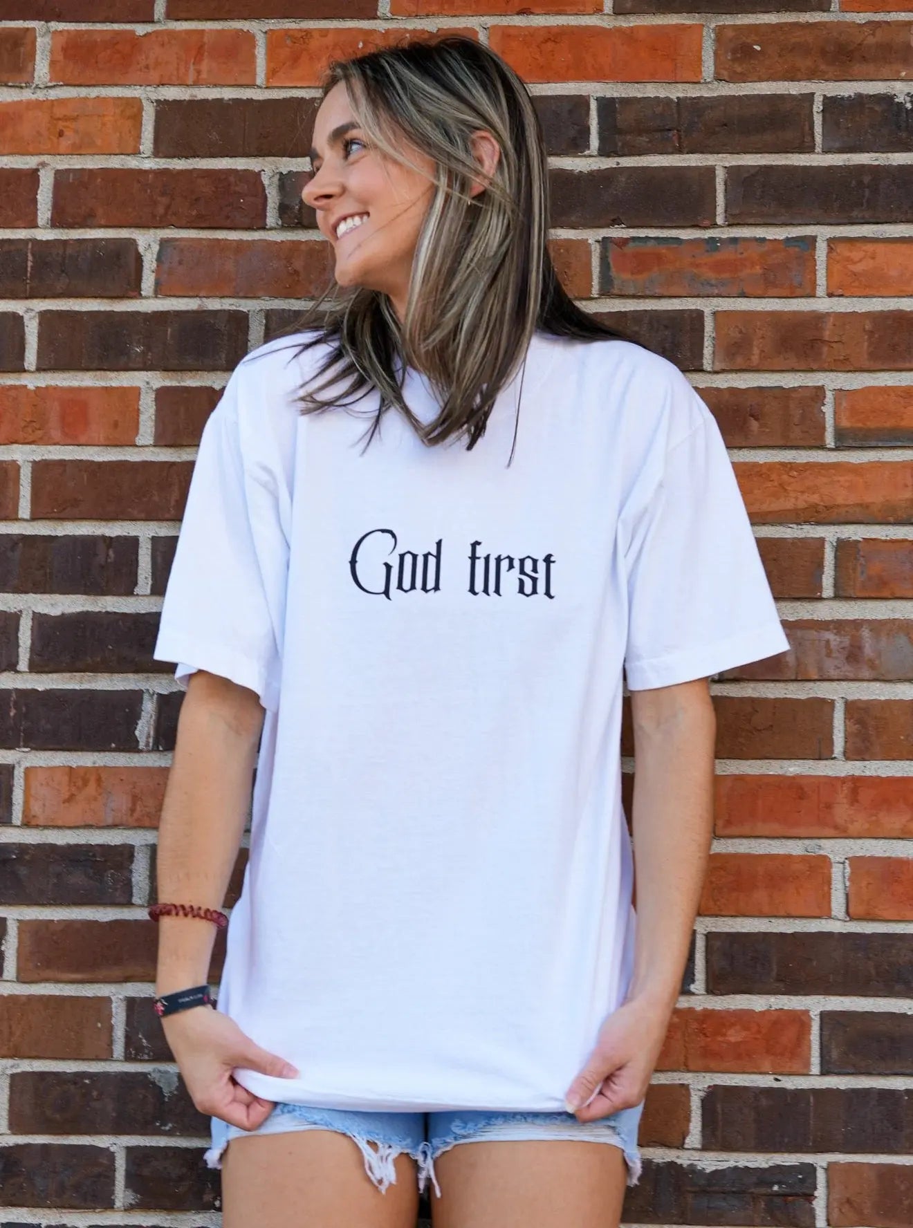 God First Tee - White HolStrength