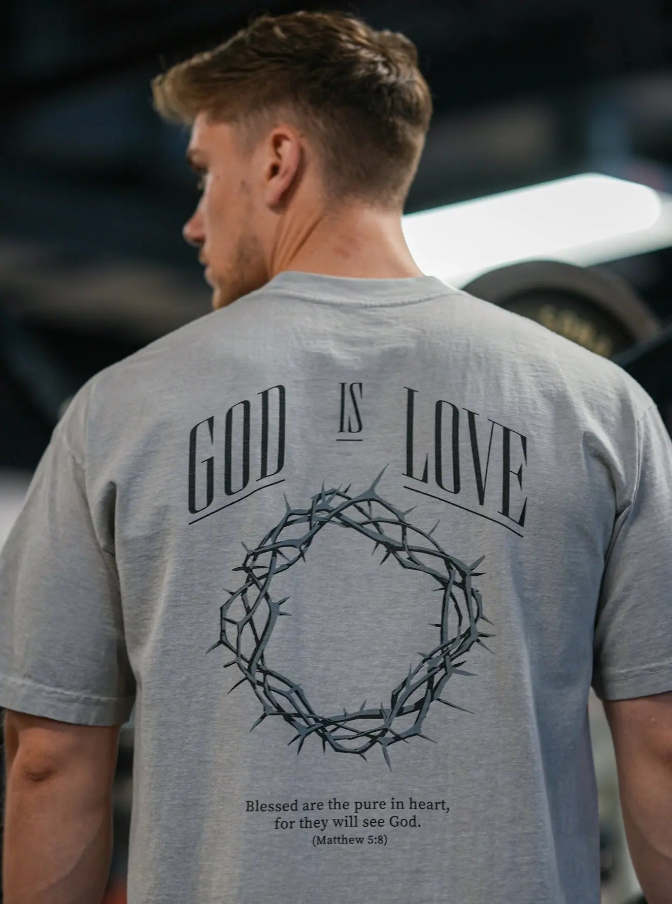 God Is Love Tee - Grey HolStrength