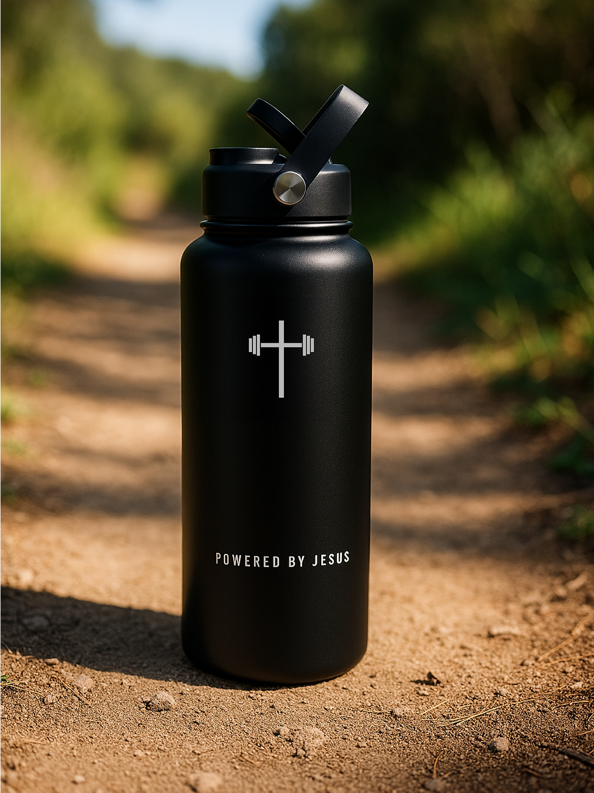 Powered By Jesus 32oz Insulated Water Bottle