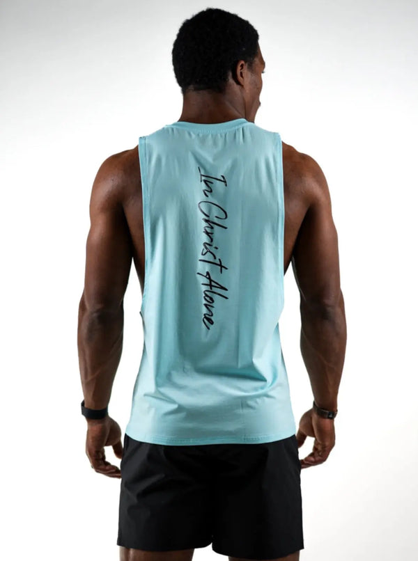 In Christ Alone Cut Off - Light Blue HolStrength
