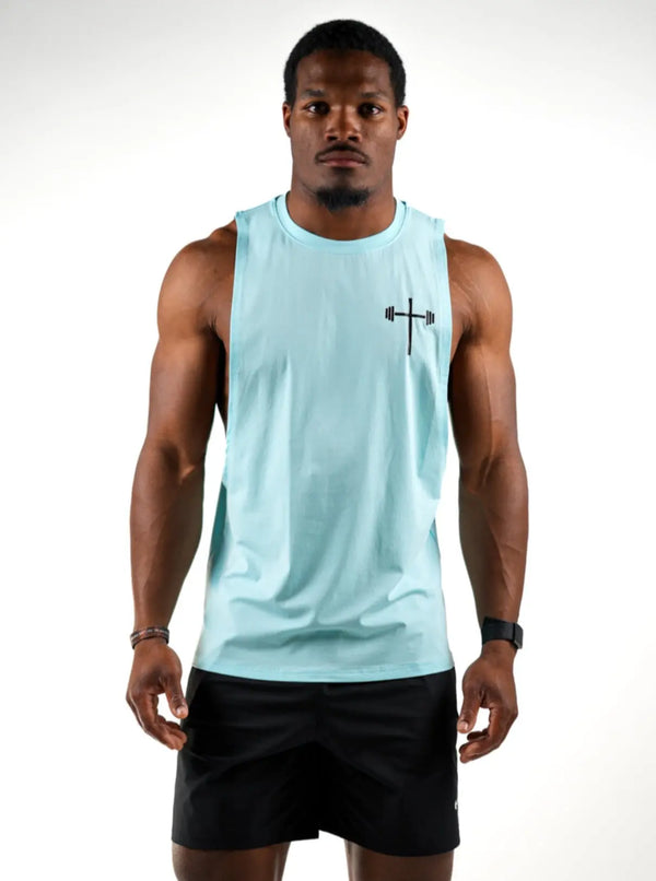 In Christ Alone Cut Off - Light Blue HolStrength