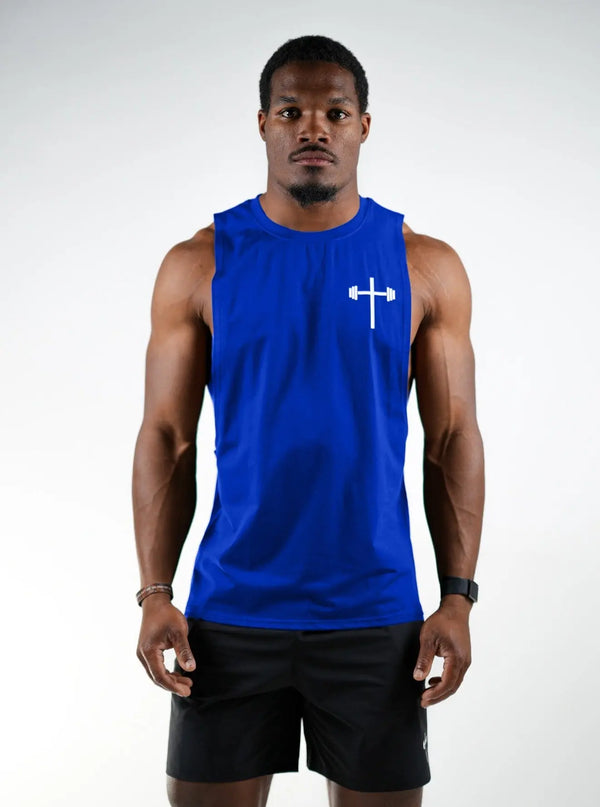 In Christ Alone Cut Off - Royal Blue HolStrength