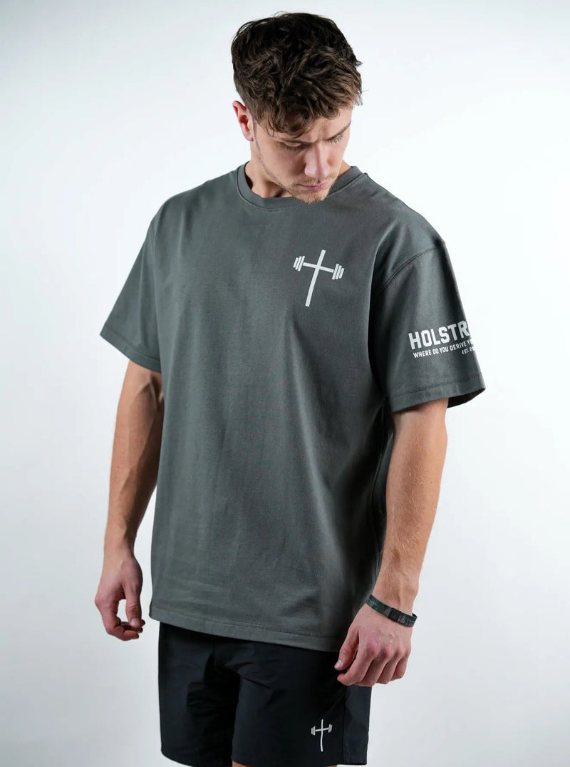 Iron Sharpens Iron Oversized Tee - Iron Grey HolStrength