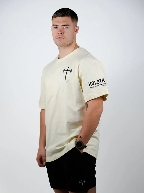 Jesus Saves Oversized Tee - Cream HolStrength