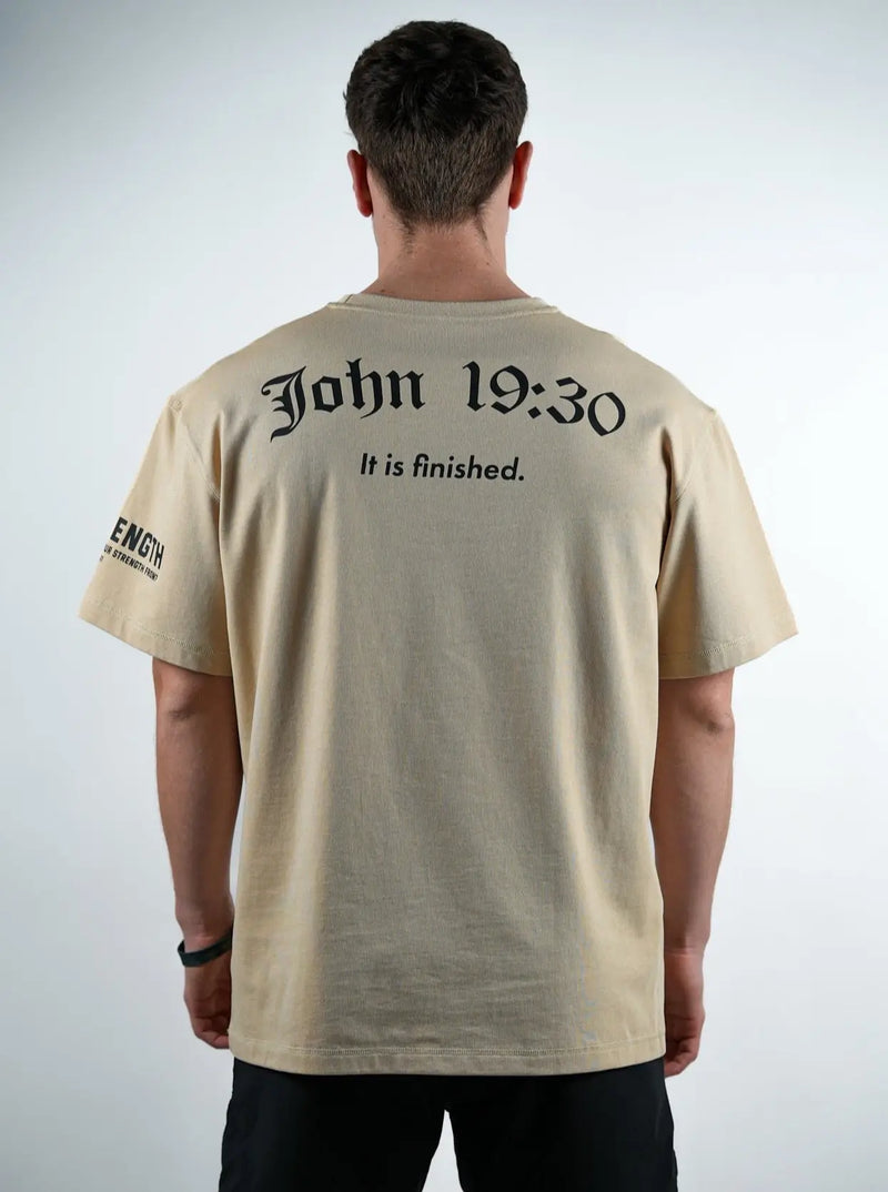 John 19:30 Oversized Tee - Tan HolStrength