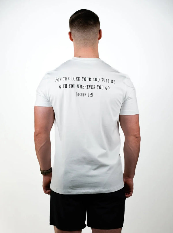 Joshua 1:9 Performance Tee - White HolStrength