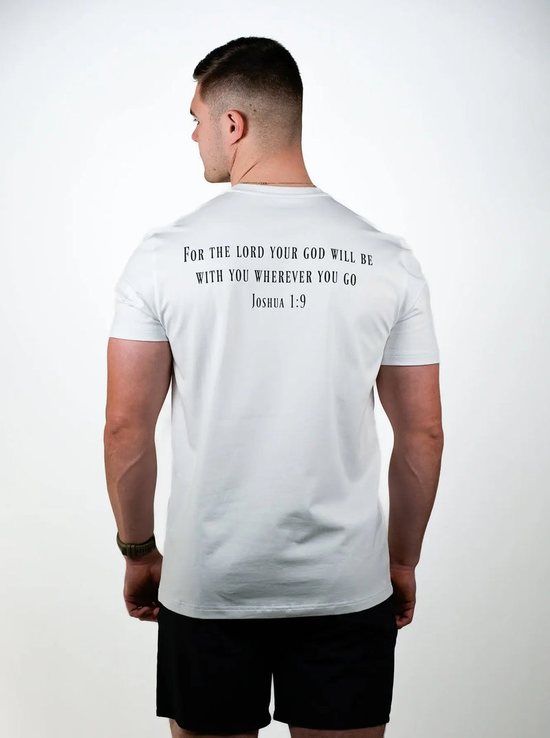Joshua 1:9 Performance Tee - White HolStrength
