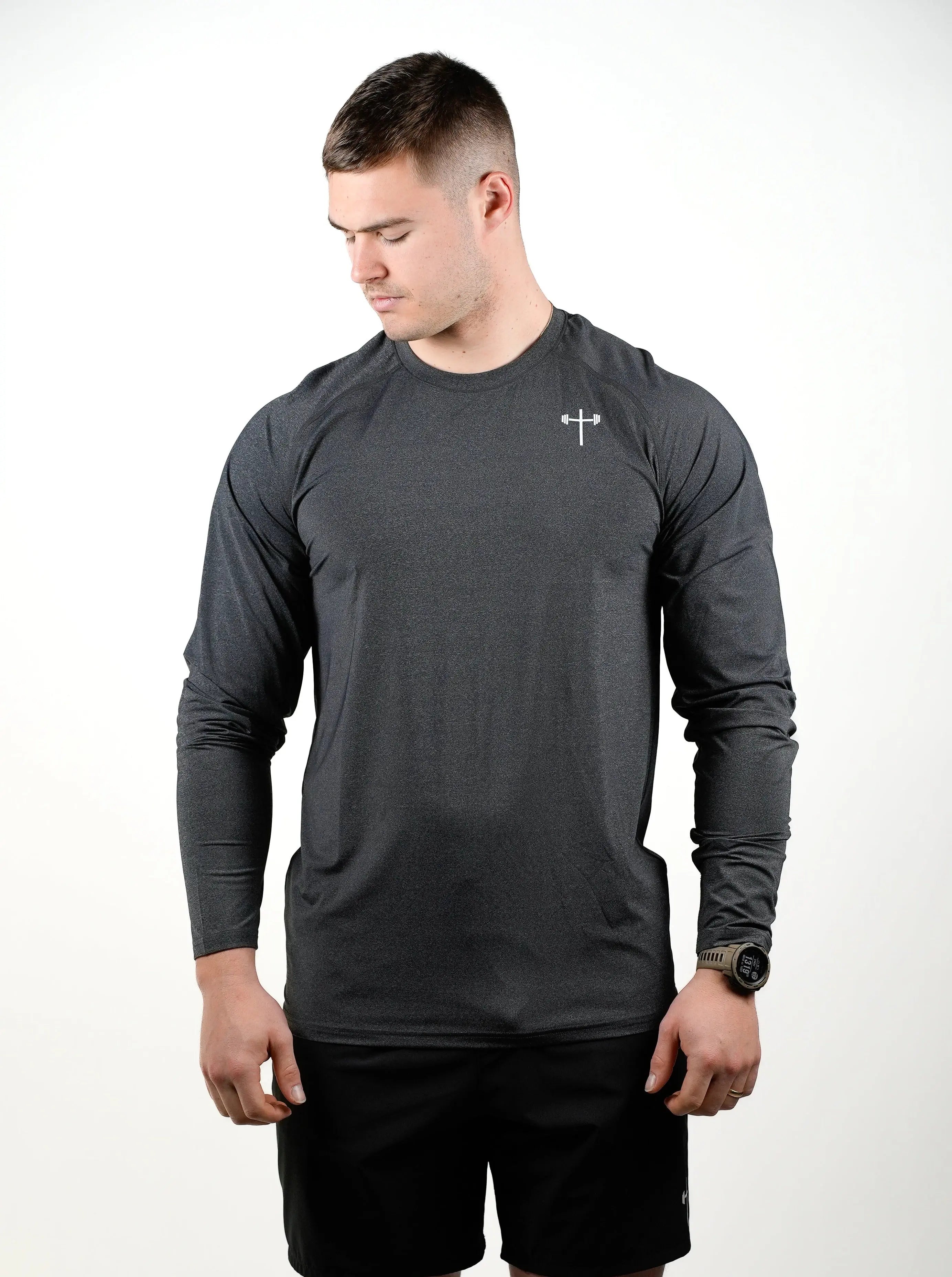 Lightweight Long Sleeve Tee - Charcoal HolStrength