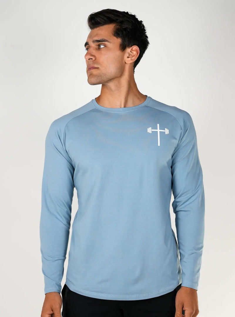 Long Sleeve Performance Tee - Light Blue HolStrength
