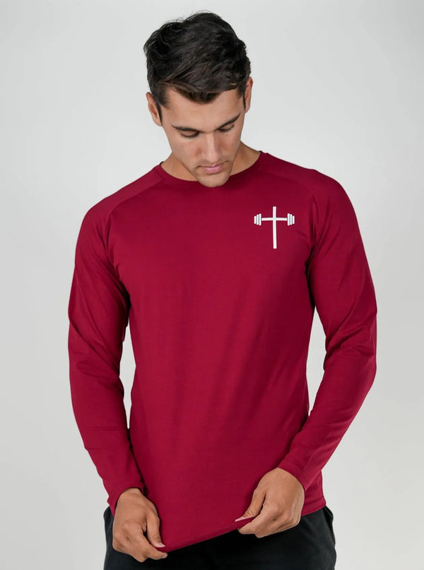 Long Sleeve Performance Tee - Maroon HolStrength